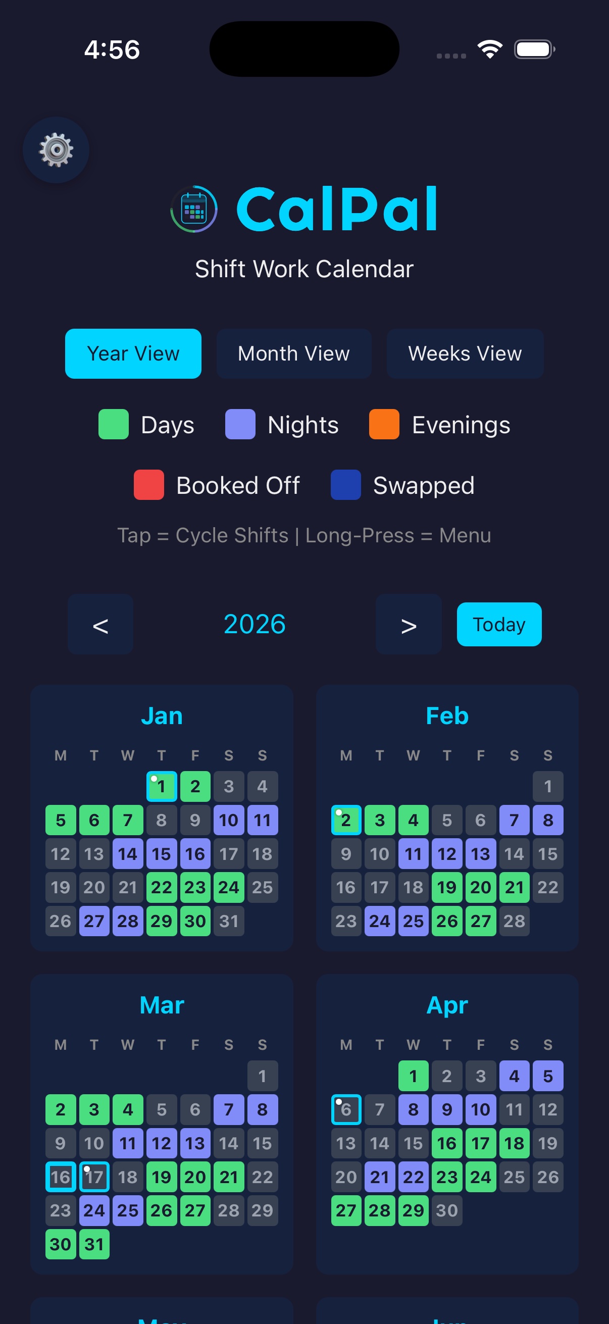 Year View - Dark Mode