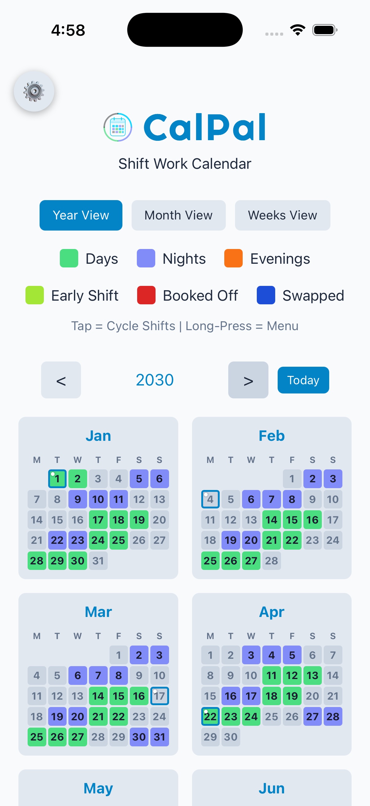 Year View - Daylight Theme